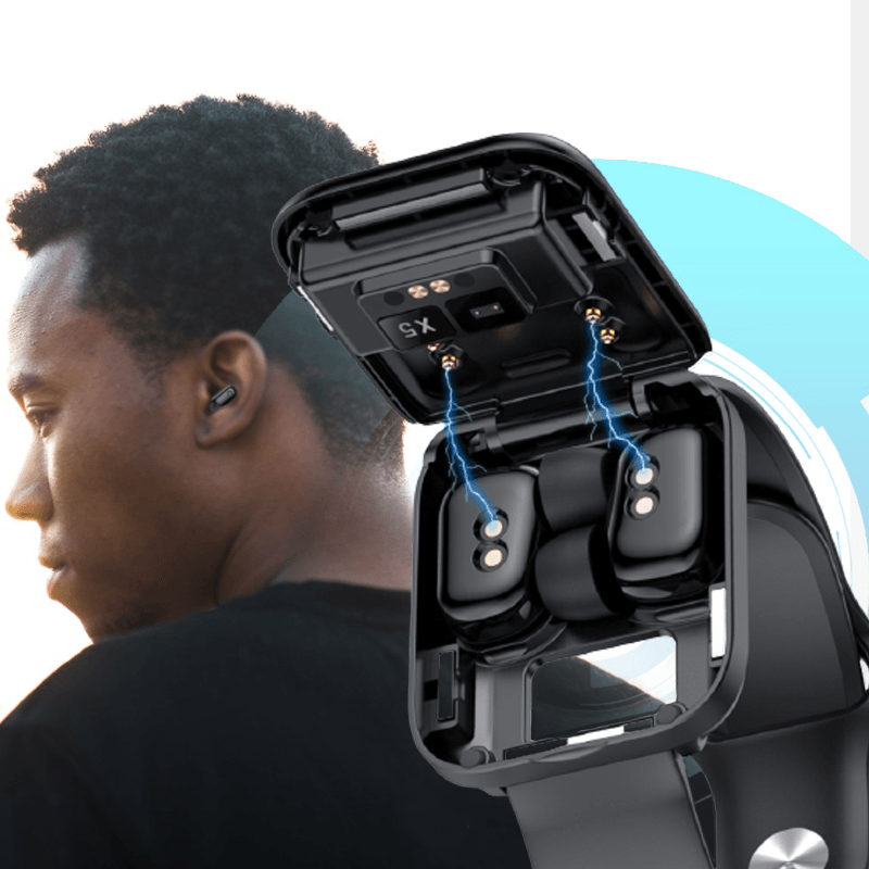 Reloj inteligente 2 en 1 con auriculares inalámbricos