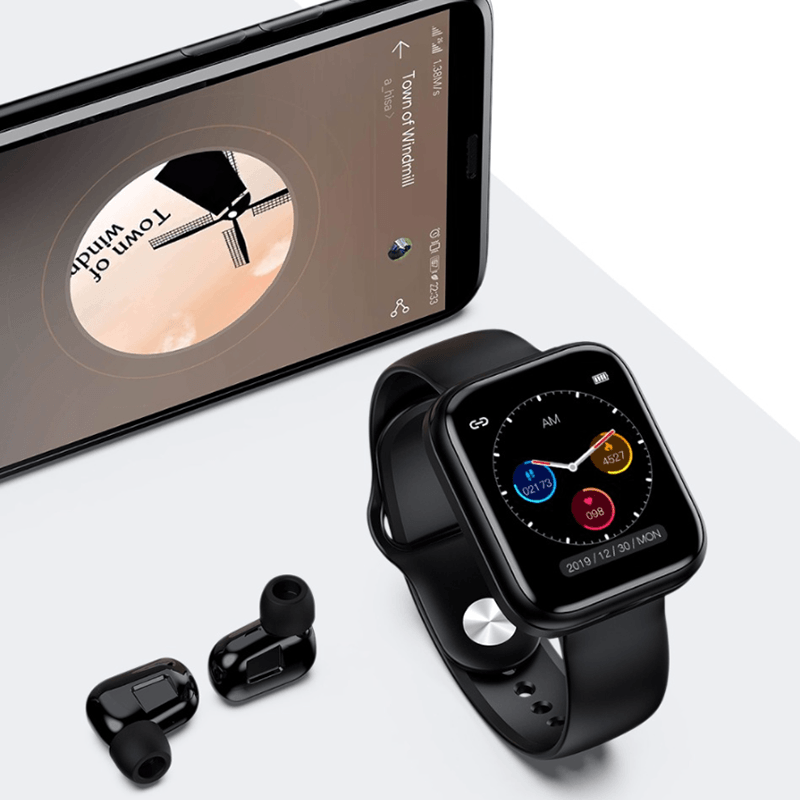 Reloj inteligente 2 en 1 con auriculares inalámbricos